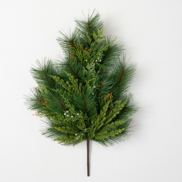 Artificial Mixed Pine amp Juniper Stem Green 26 quot h