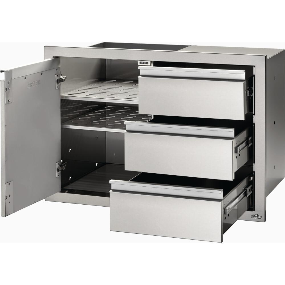 Napoleon 36-Inch Stainless Steel Single Door and Triple Drawer