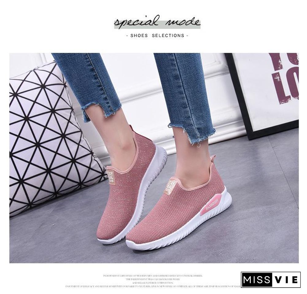 Women Sneakers Fashion Sock Shoes Female Vulcanized Shoes Casual Slip On Flats