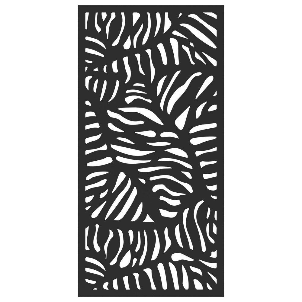 DESIGN VU Bahama 6 ft. x 3 ft. Charcoal Recycled Polymer Decorative Screen Panel Wall Decor and Privacy Panel DVU3604C