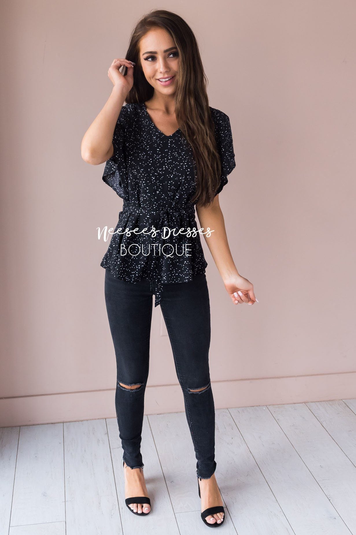 Just For Fun Modest Flutter Blouse