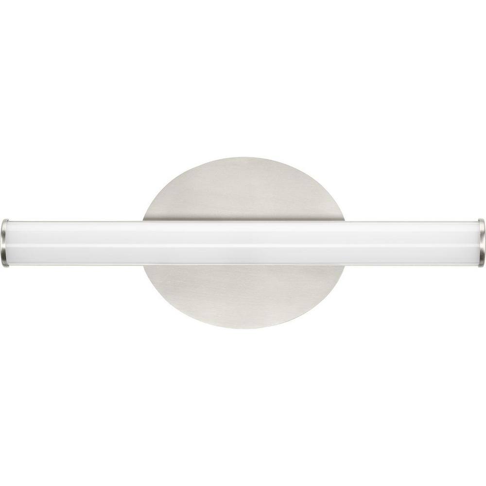 Progress Lighting Phase 3 Collection 16 in. Brushed Nickel Small Modern 3CCT Integrated LED 1-Light Linear Vanity Light P300410-009-CS