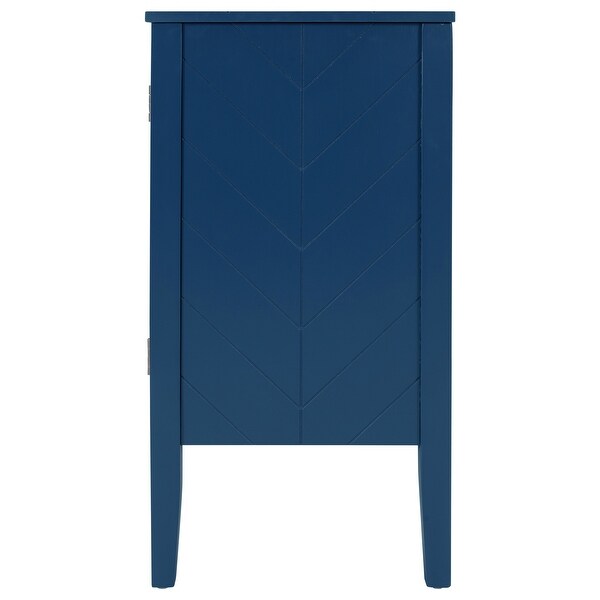 Navy Blue Entryway Console Table Storage Cabinet with Adjustable Shelf