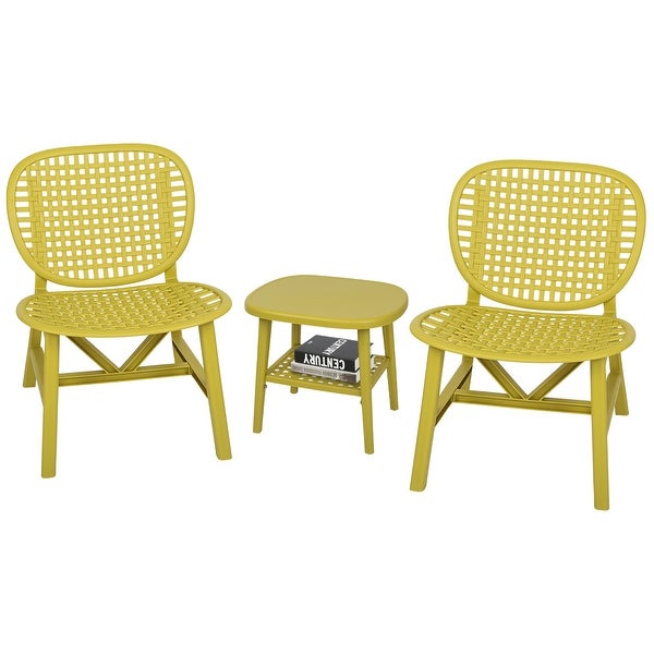 3 Pieces Patio Table Chair Set - Overstock - 37211487