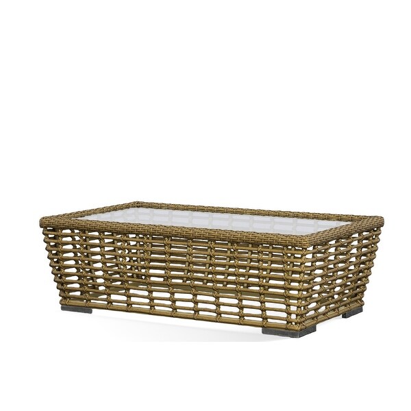 Renava Ko Tao Outdoor Glass and Wicker Coffee Table