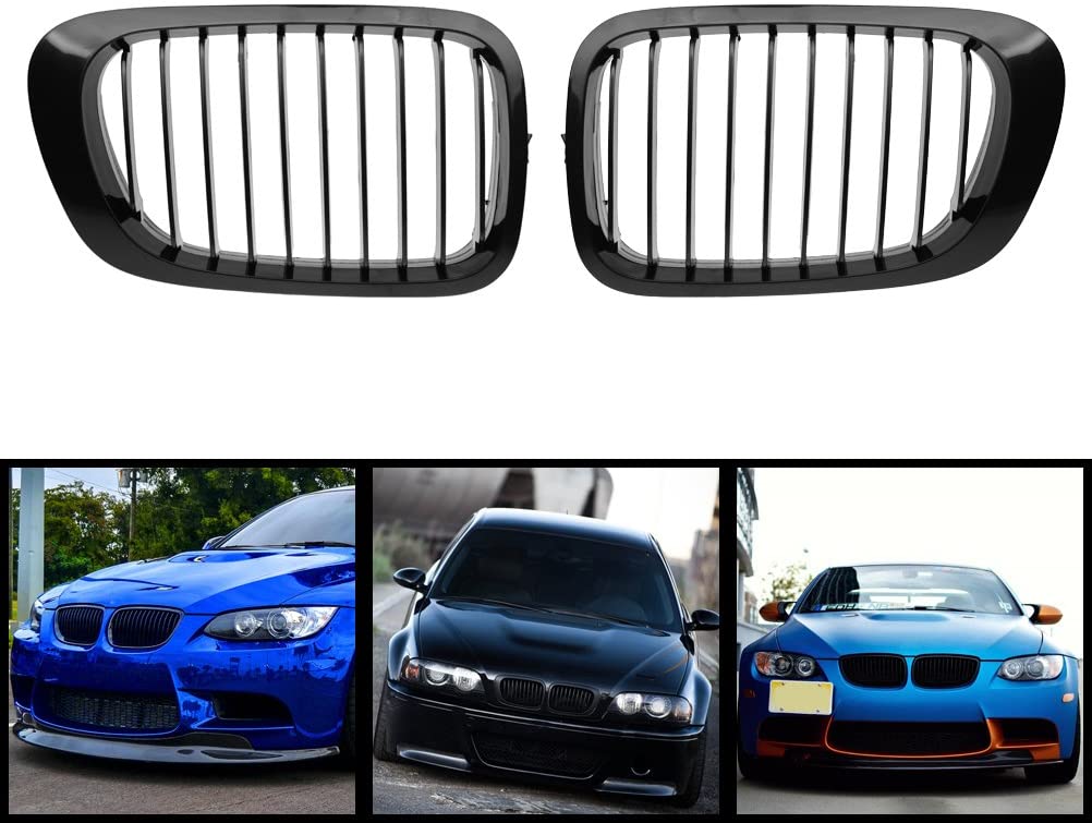 Black Front Sport Kidney Grille for BMW 1999-2002 E46 2-Door Coupe Cabriolet (Pre-facelift Models)