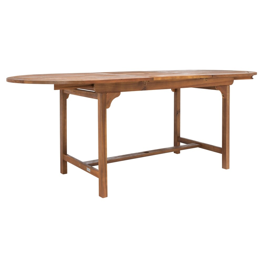 SAFAVIEH Hikaru 6 Chair 1 Table Extendable Patio Dining Set