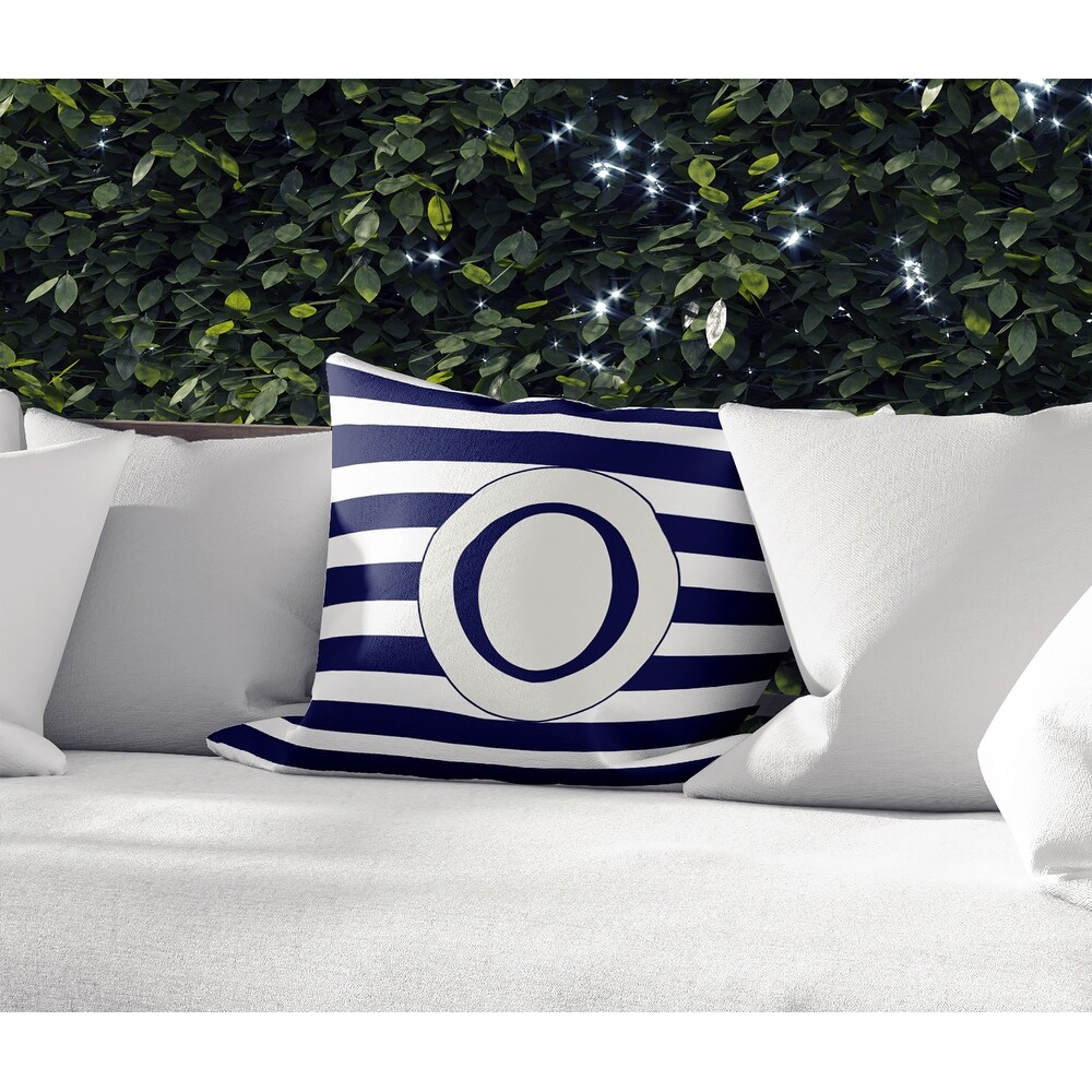 MONO NAVY STRIPED O IndoorOutdoor Pillow By Kavka Designs