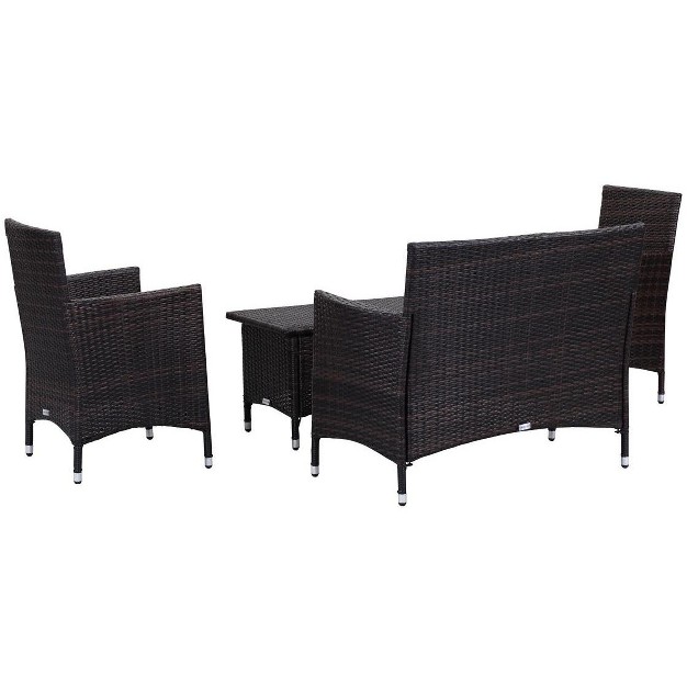 Figueroa 4 Piece Patio Outdoor Conversation Set Safavieh