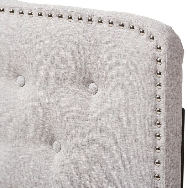 Lucy Modern and Contemporary Greyish Beige Fabric Full Size Headboard - Greyish Beige - - 35374058