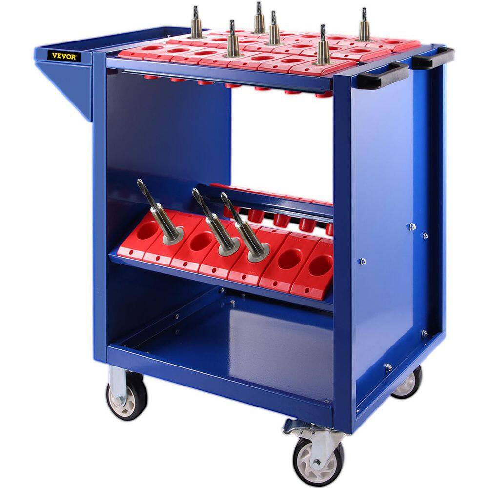 VEVOR 17 in. W Tool Cart 35 lbs. Capacity CNC Tool Cart with Wheels Heavy-Duty with (BT40 35 Capacity in Blue) BT40DJCBLUE000001V0