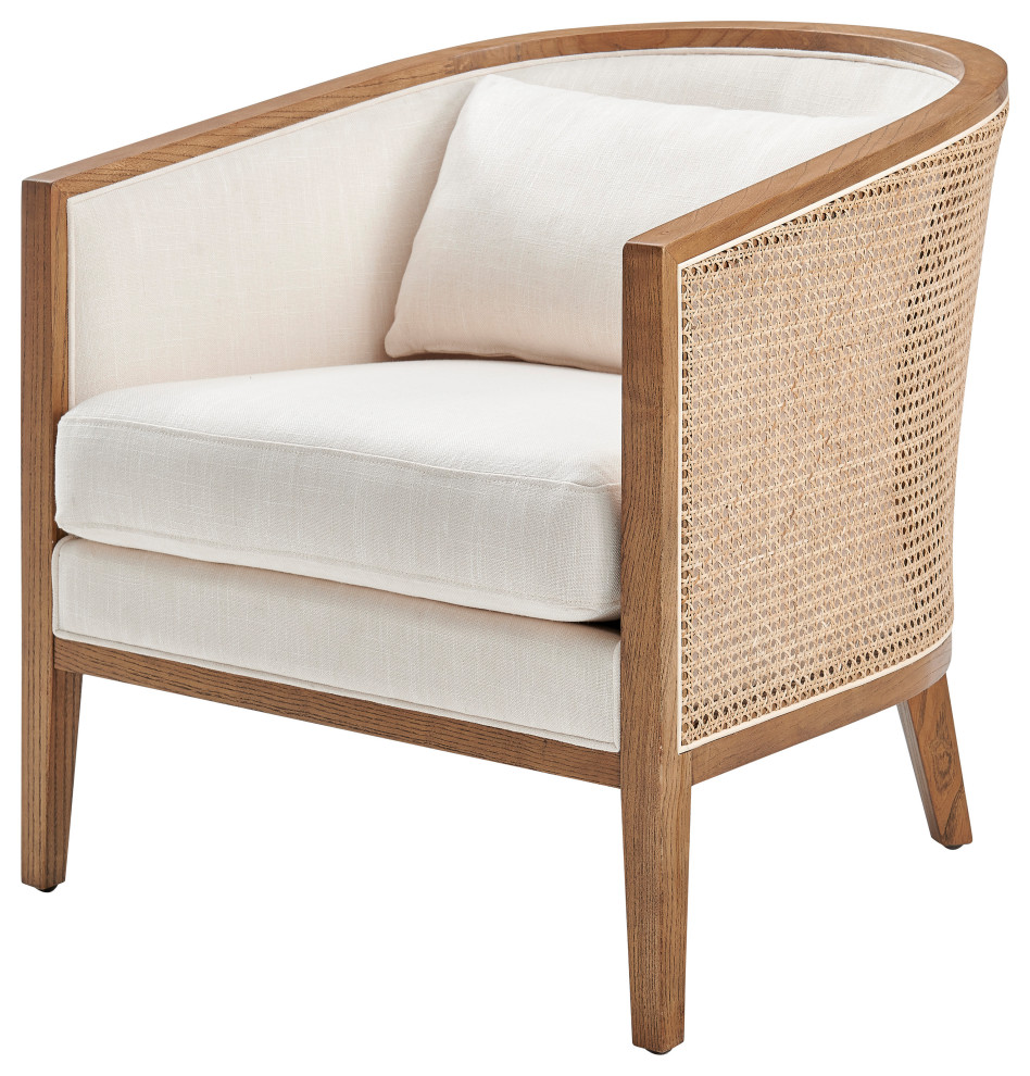 Tillman Accent Arm Chair w/ Rattan   Midcentury   Armchairs And Accent Chairs   by New Pacific Direct Inc.  Houzz