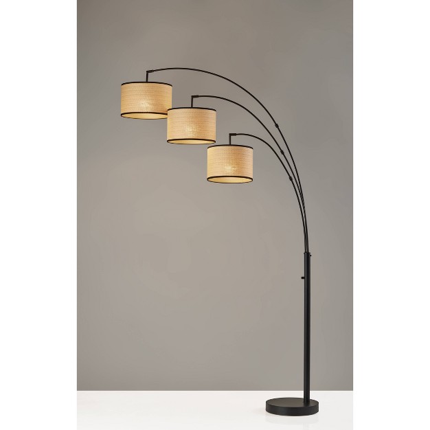 3 Arm Bowery Arc Lamp Black Adesso