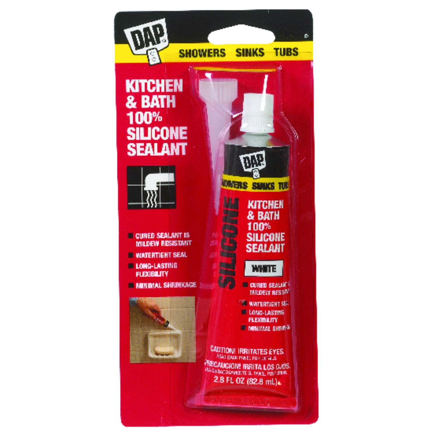 DAP White Silicone Kitchen and Bath Sealant 2.8 oz