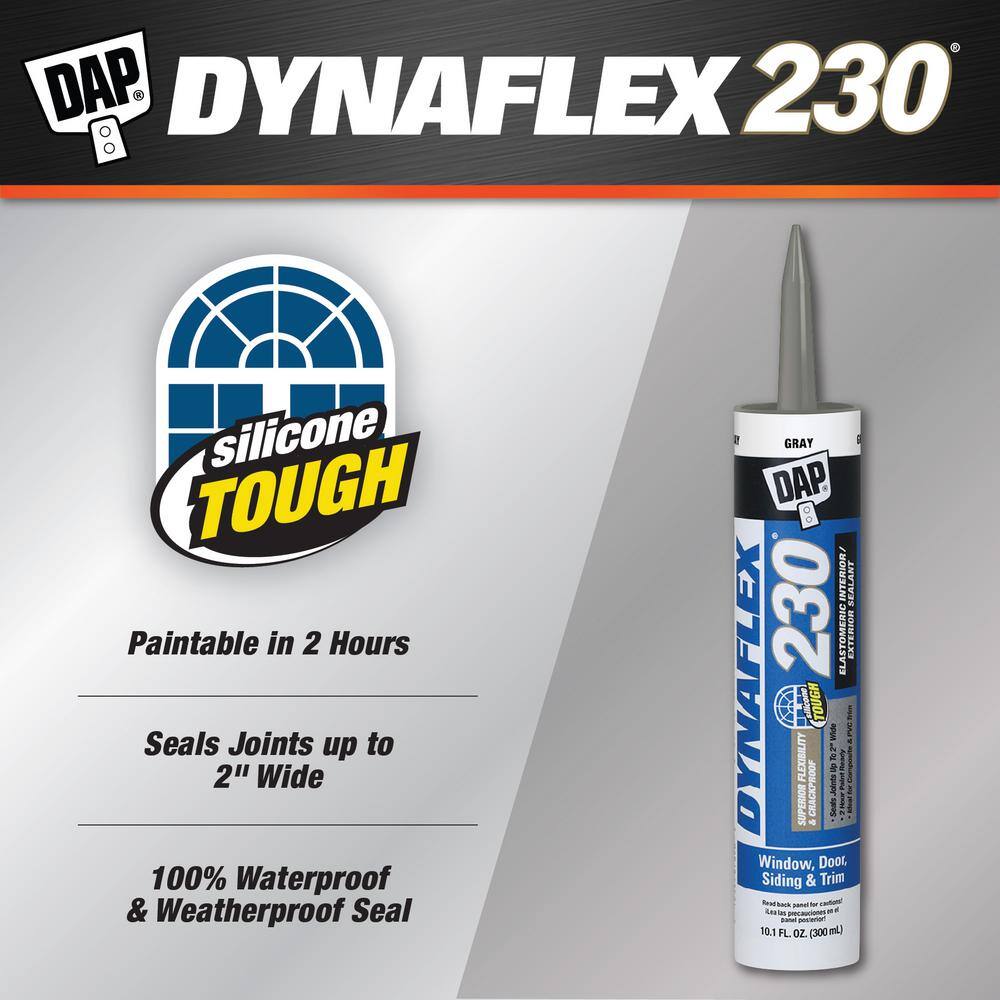 DAP Dynaflex 230 10.1 oz. Gray Premium Latex ExteriorInterior Window Door and Trim Sealant (12-Pack) 7079818286