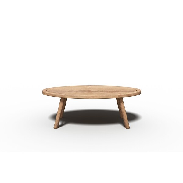 Daniele Outdoor Teak Oval Coffee Table