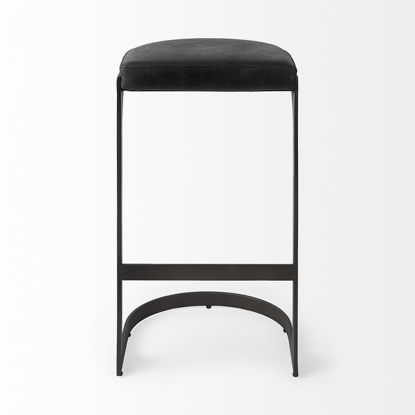 Leather C Shape Metal Bar Stool - 18