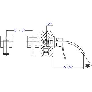 ALFI BRAND Single-Handle Wall Mount Bathroom Faucet in Brushed Nickel AB1256-BN