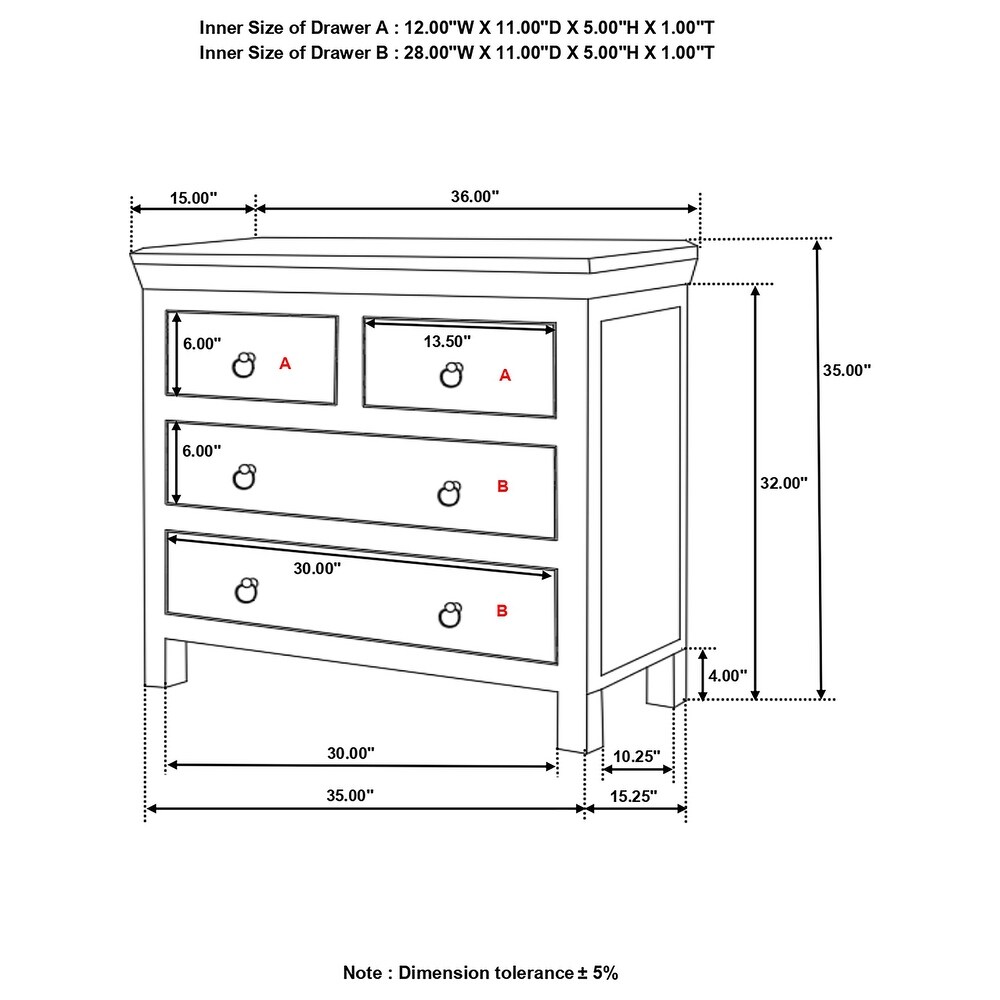 Coaster Furniture Harper 4 drawer Accent Cabinet Reclaimed Wood   36.00'' x 16.00'' x 35.00''