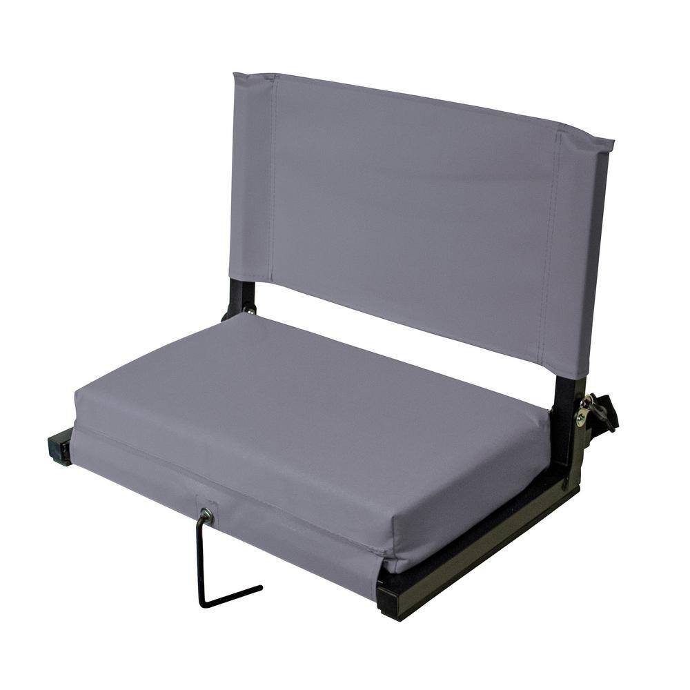 American Furniture Classics Extra Large Canvas Stadium Chair in Gray with 3 in. Foam Padded Seat STADGYXL