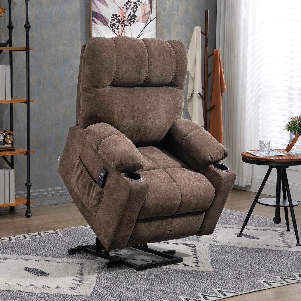 HOMCOM Electric Power Lift Chair Recliners for Elderly  Oversized Living Room Recliner Chair with Remote Control