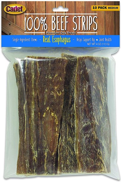 Cadet 100% Real Beef Strips Dog Treat， 4-oz bag