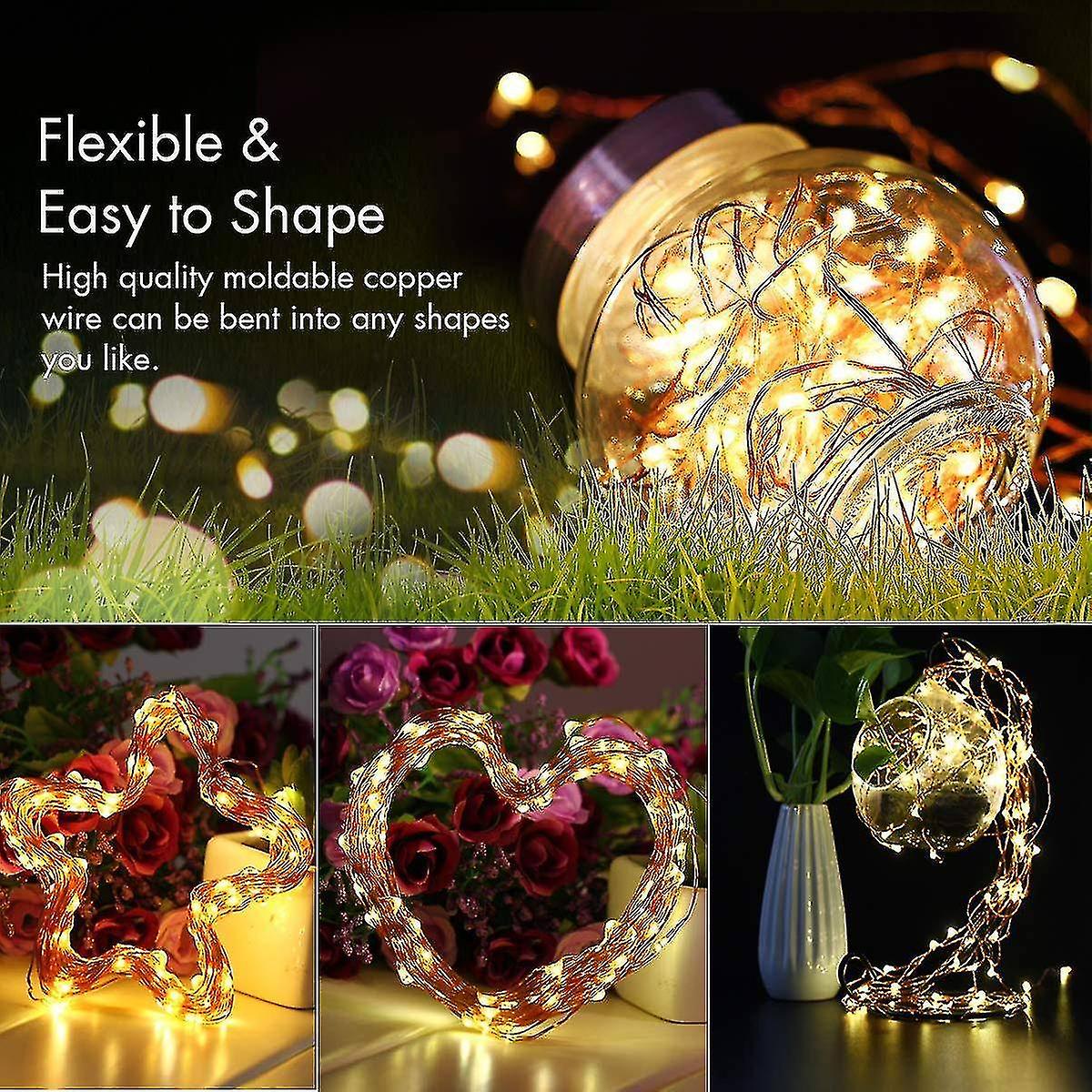 [2 Pack] Fairy String Lights， 100led 12m/40ft 8 Modes Usb Plug In Powered Lights Waterproof Outdoor/