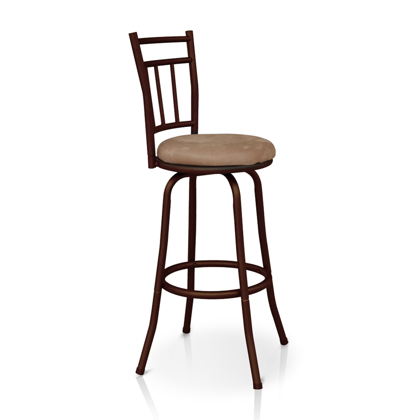 iKayaa Swivel Barstool with Backrest Metal Frame Kitchen Dining Chair Foam Padded 120KG Capacity