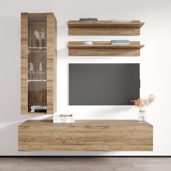 Fly H2 30TV Wall-mounted Floating Modern Entertainment Center Set