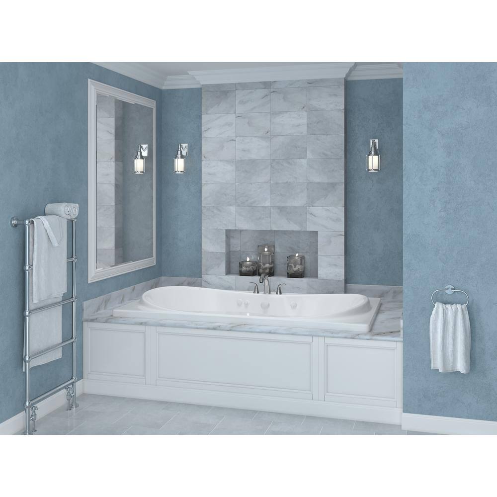 Universal Tubs Star 6 ft. Rectangular Drop-in Whirlpool Bathtub in White HD3672WWR