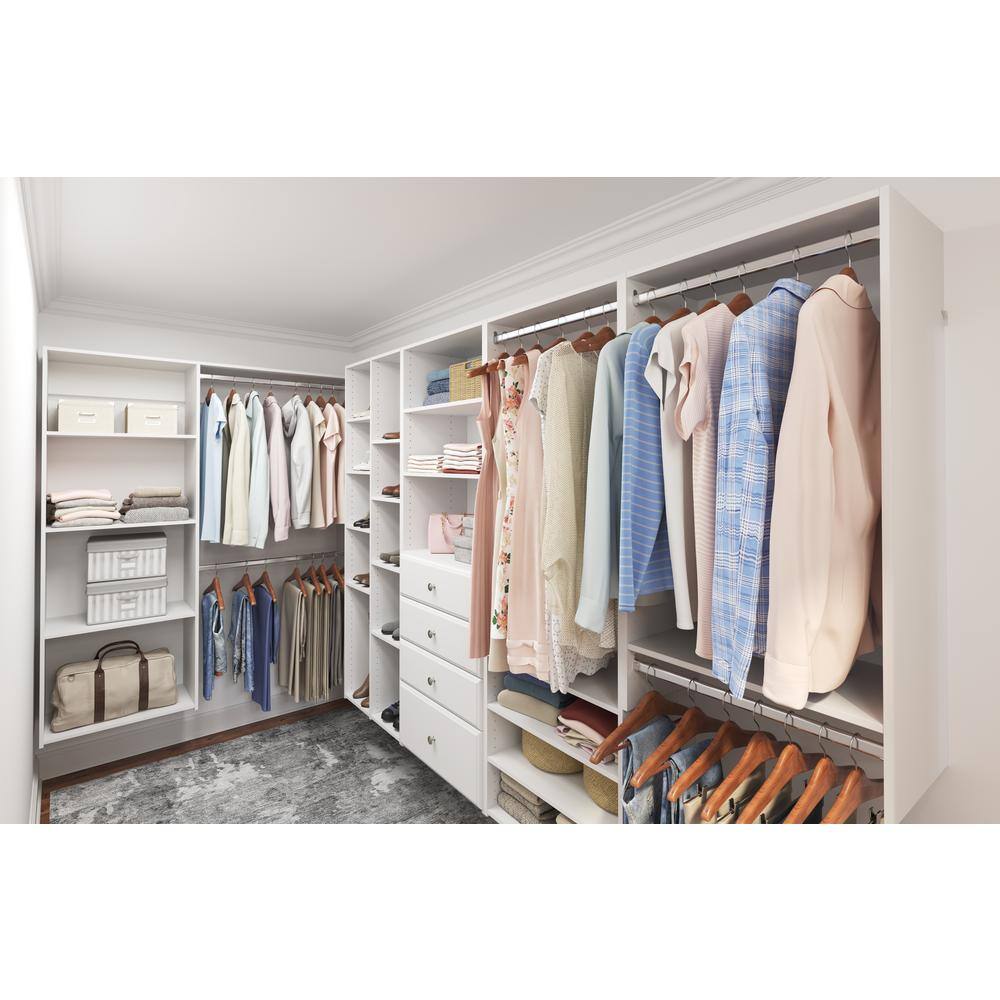 Closet Evolution Premier 25 in. W Classic White Tower Unit Wall Mount 6-Shelf Wood Closet System WH30