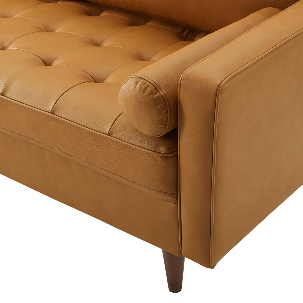 Sofa  Leather  Tan  Modern  Living Lounge Room Hotel Lobby Hospitality   Midcentury   Sofas   by House Bound  Houzz