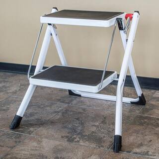 AmeriHome 2-Step Steel Folding Mini Step Ladder Step Stool with 225 lbs. Load Capacity 807752