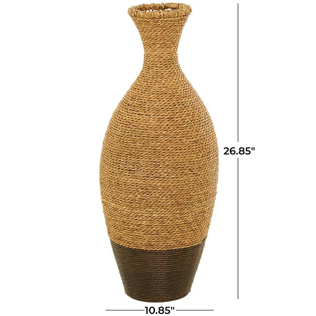 27 x27 x27 X 11 x27 x27 Tall Seagrass Woven Floor Vase Brown Olivia amp May