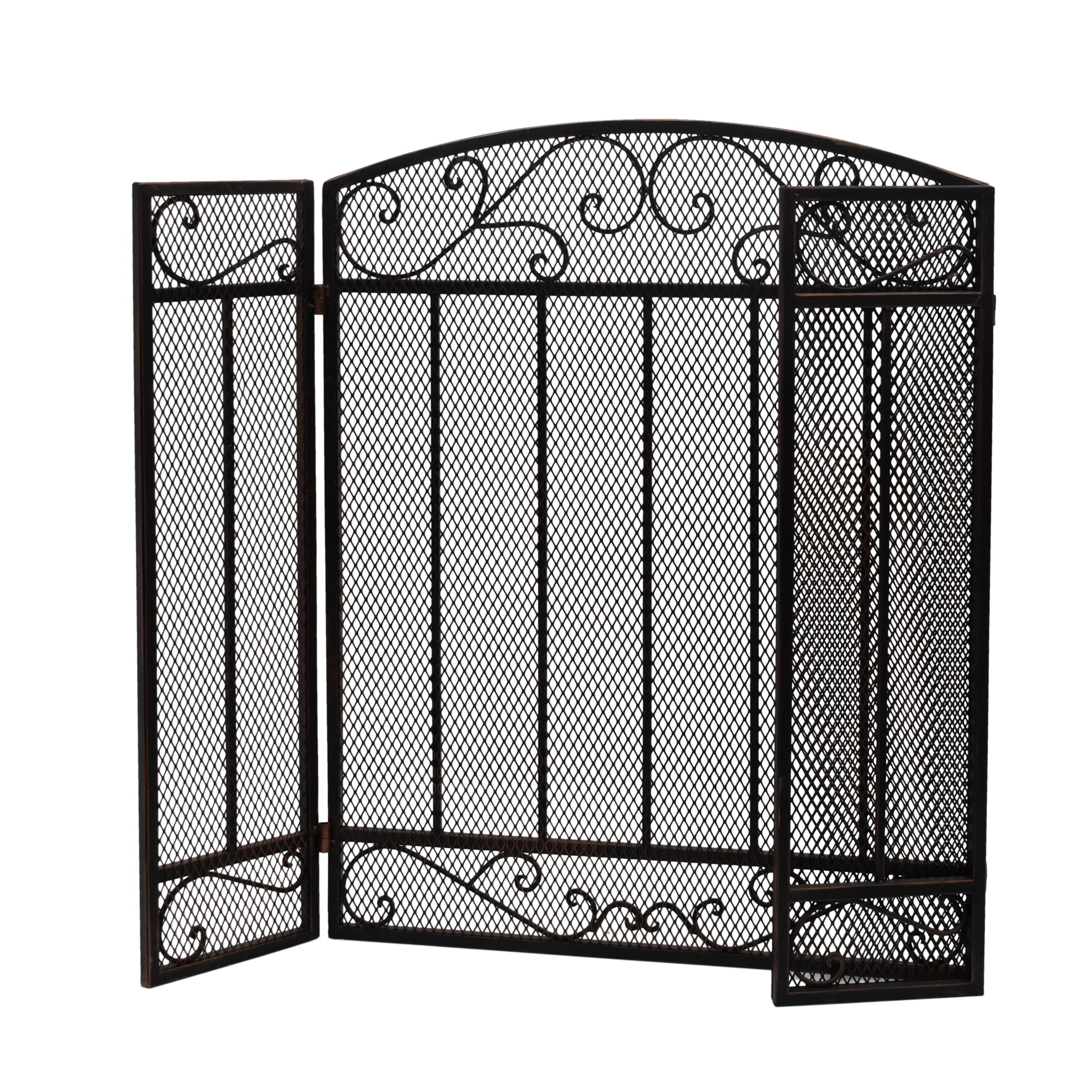 Fernando Contemporary Three Panel Iron Firescreen