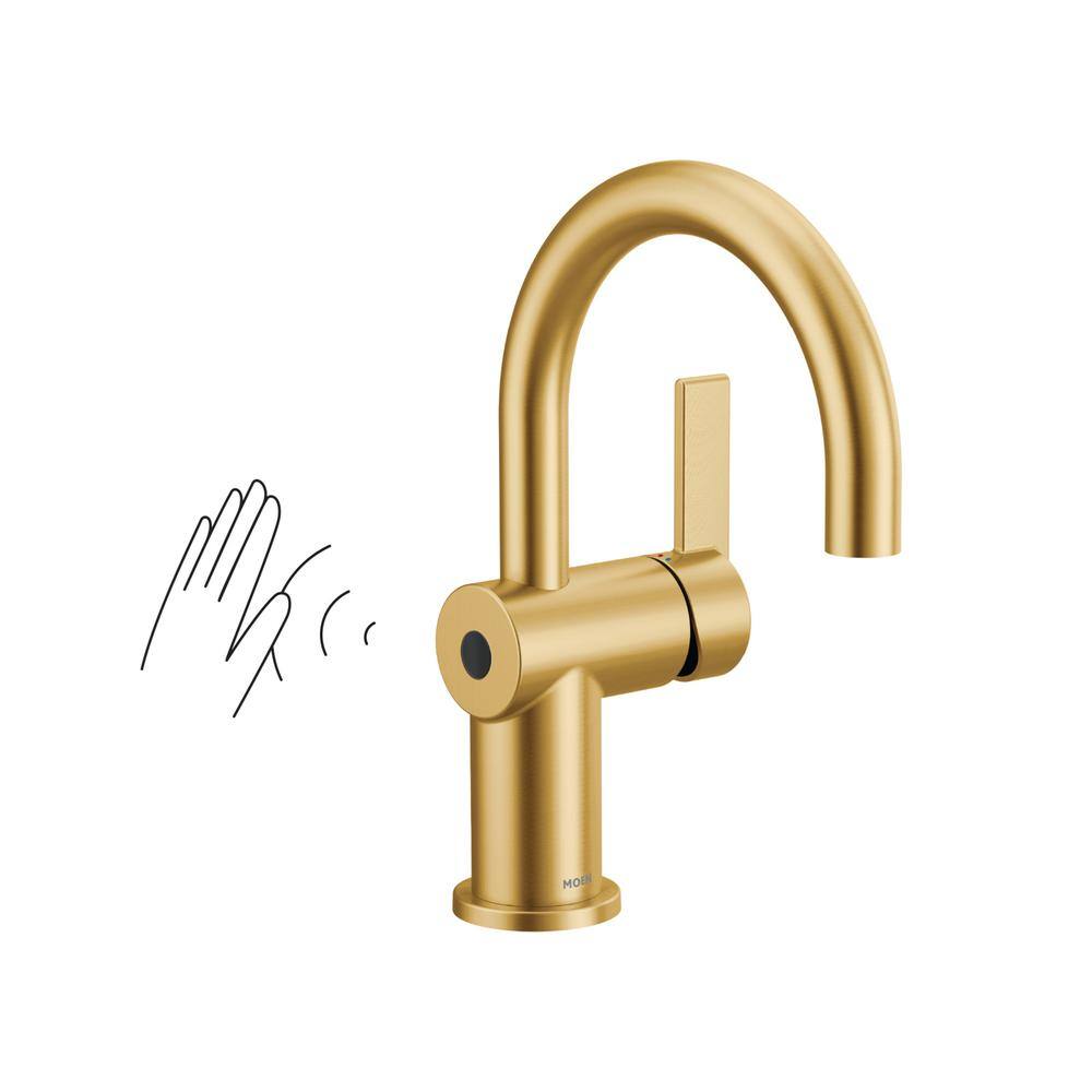 MOEN Cia Motionsense Wave Touchless Single-Hole Bathroom Faucet in Brushed Gold 6221EWBG