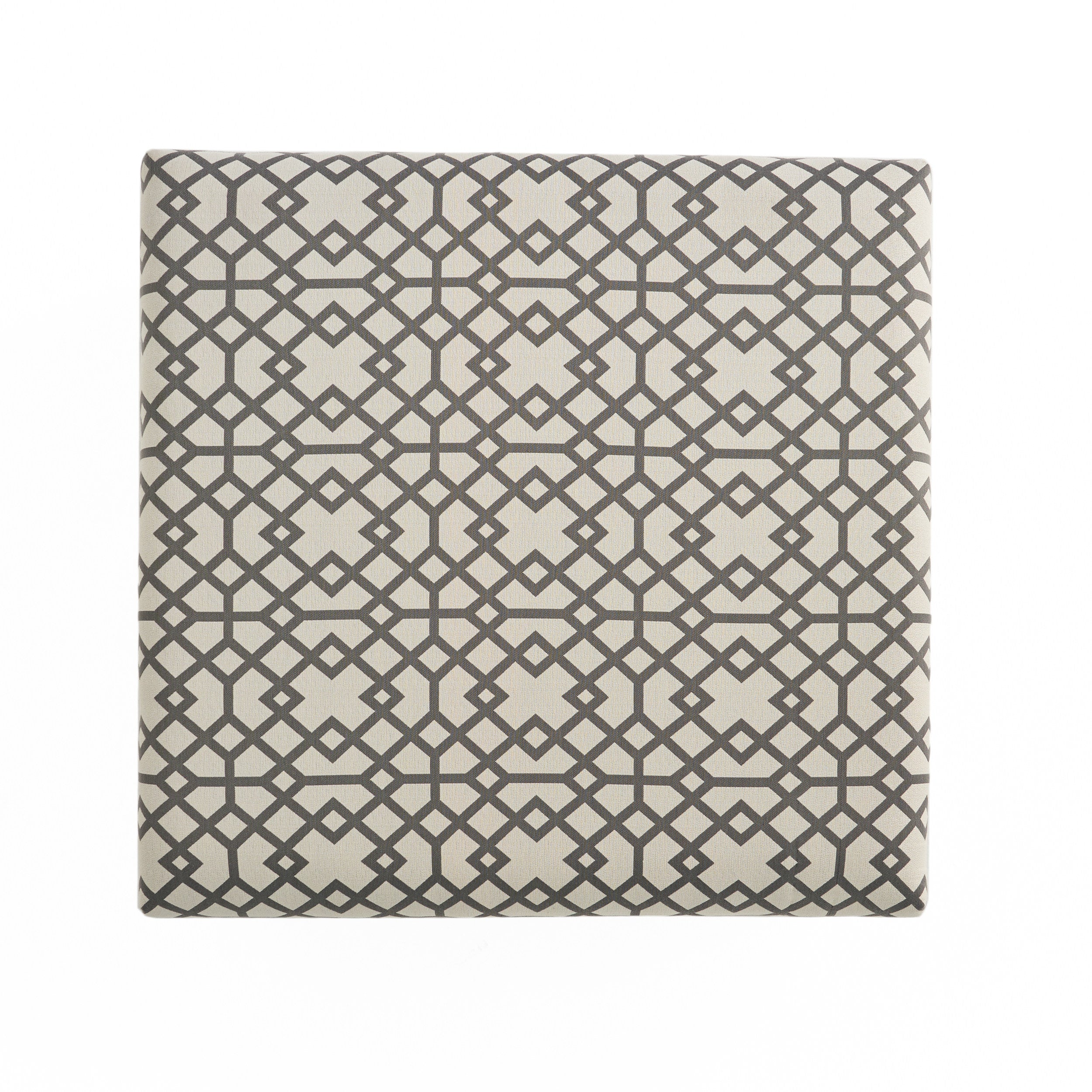 Estee Grey Geometric Pattern Fabric Square Storage Ottoman Coffee Table