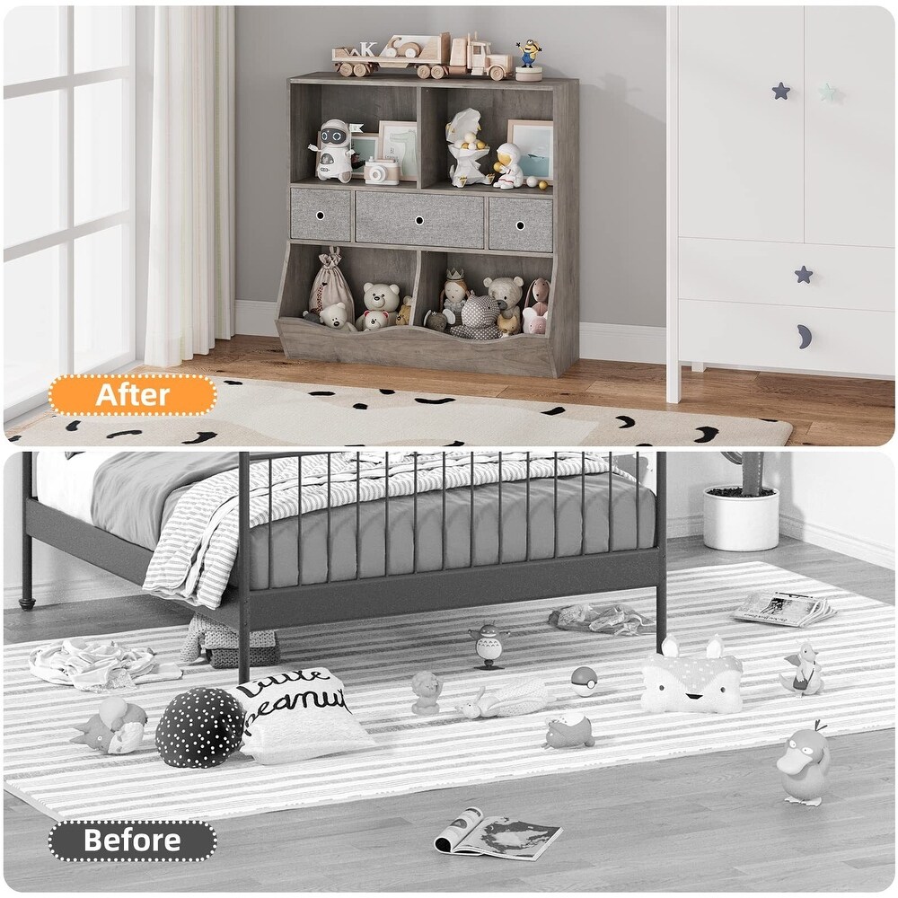 Kids Toy Storage Organizer with Bookcase