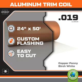 Gibraltar Building Products 24 in. x 50 ft. Copper Penny Over Birch White Aluminum Trim Coil ATC24-CP