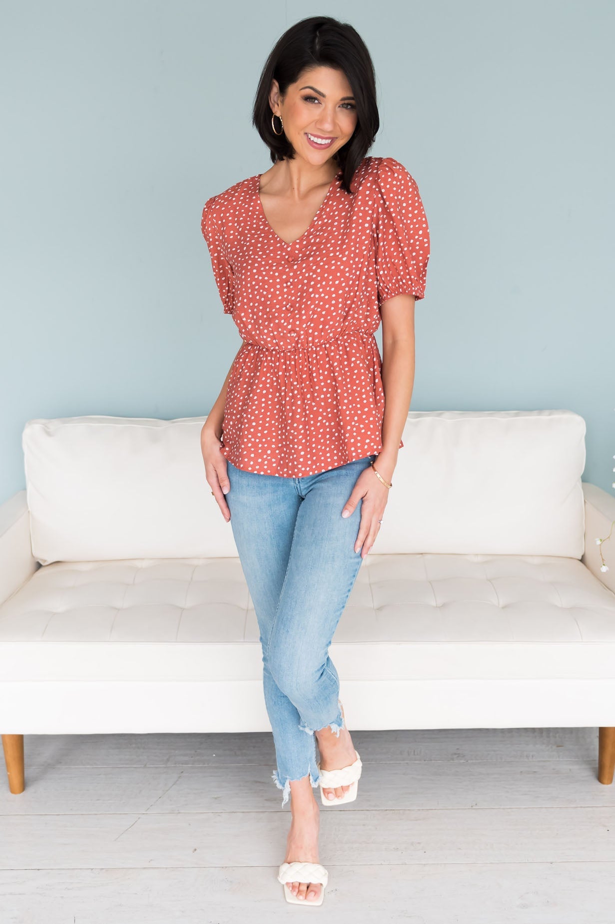 Cheer Found Me Modest Peplum Blouse