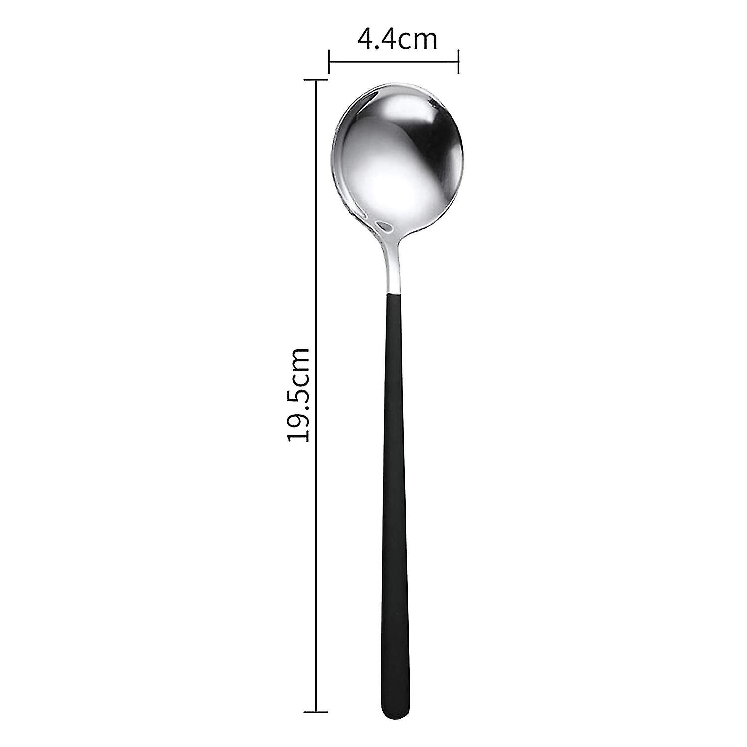 5 Pack Soup Spoons，stainless Steel Ice Cream Soup Spoons Coffee Spoons Teaspoons，for Dinner Long Ha