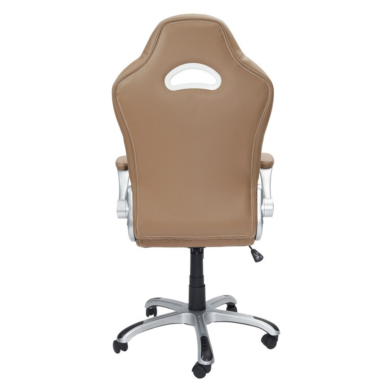 Camel High Back Sport Race Executive Office Chair with Flip Up Arms