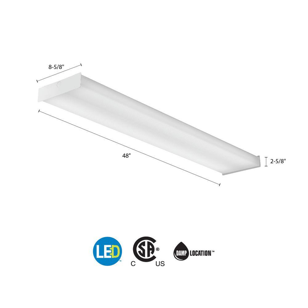 Lithonia Lighting Contractor Select SBL4 Series 4 ft. Dimmable 4000K Cool White Integrated 3994 Lumen LED Square-Basket Wraparound SBL4 LP840