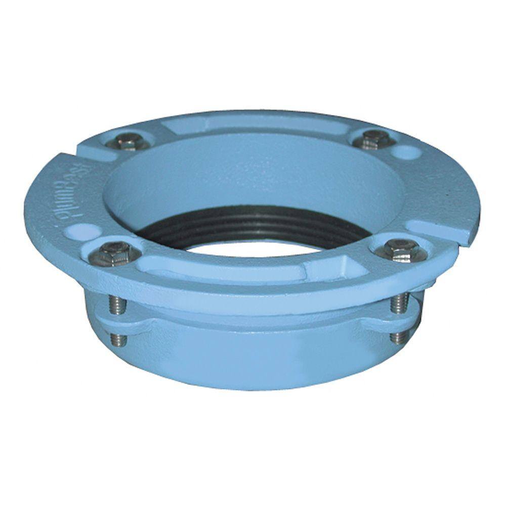 JONES STEPHENS 4 in. x 2 in. No Caulk Code Blue Cast Iron Water Closet (Toilet) Flange for Cast Iron or Plastic Pipe C40-420