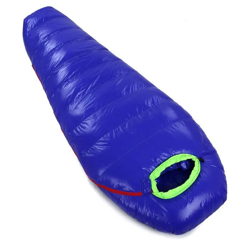 Mummy Down Sleeping Bag 3 Season Ultralight Sleeping Bag with Thermal Pocket Hood  Zippered Opening in Footbox. Lightweight