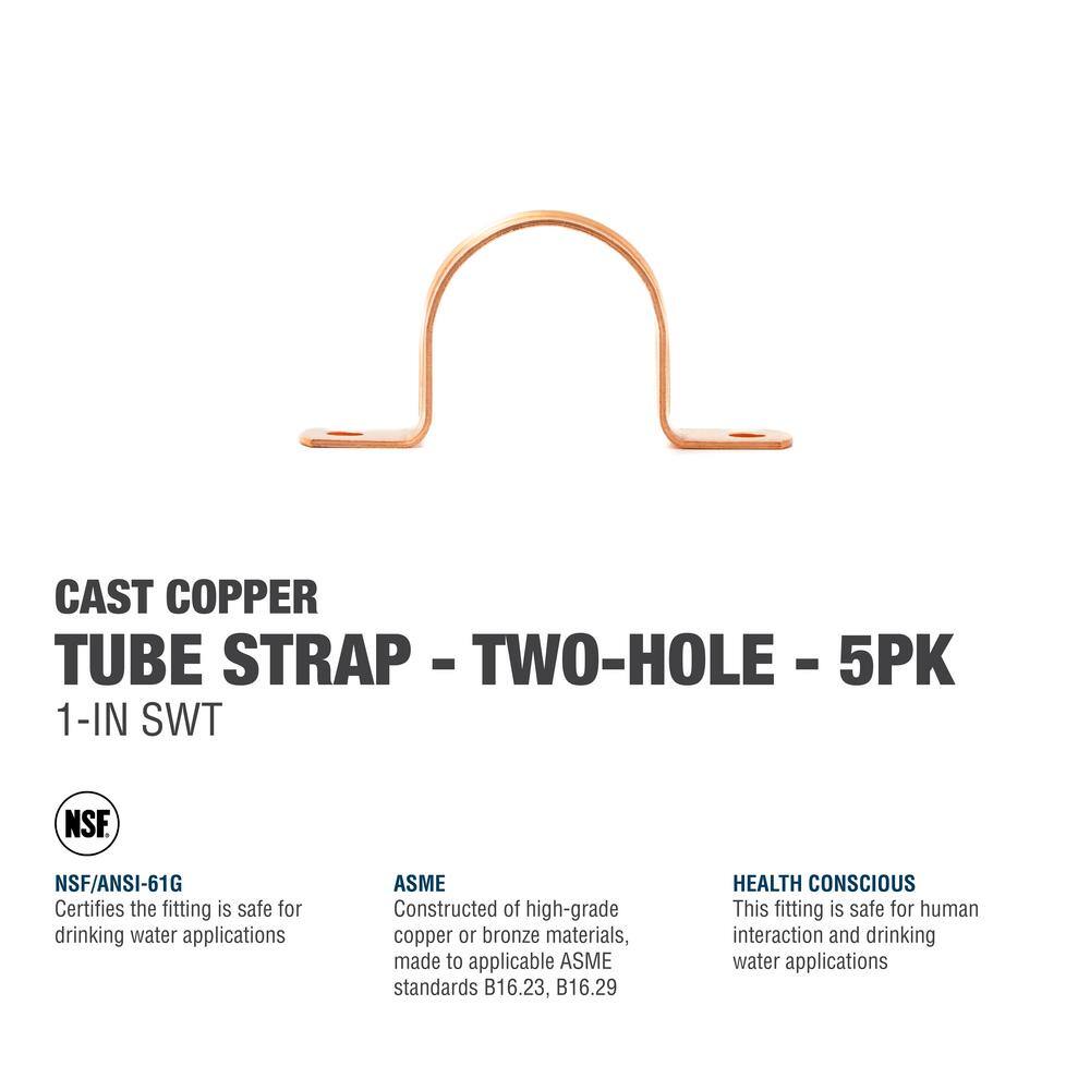 Everbilt 1 in. Copper Tube Strap (5-Pack) A 02614EB