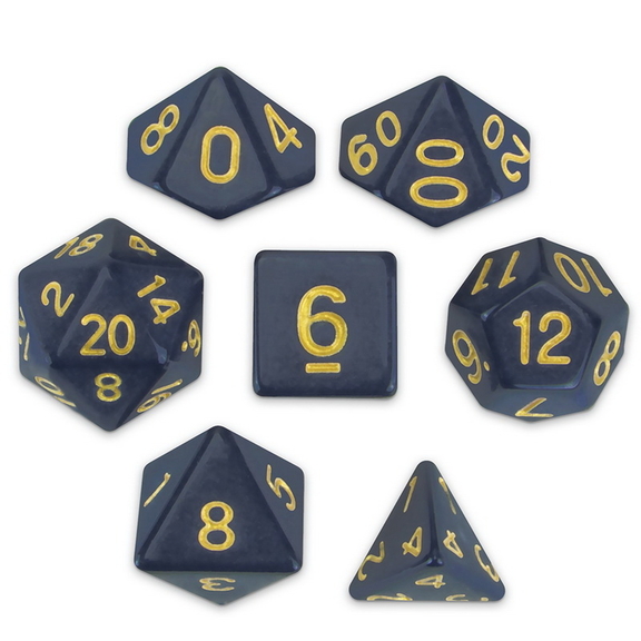 Brybelly Set of 7 Polyhedral Dice  Dreamless Night