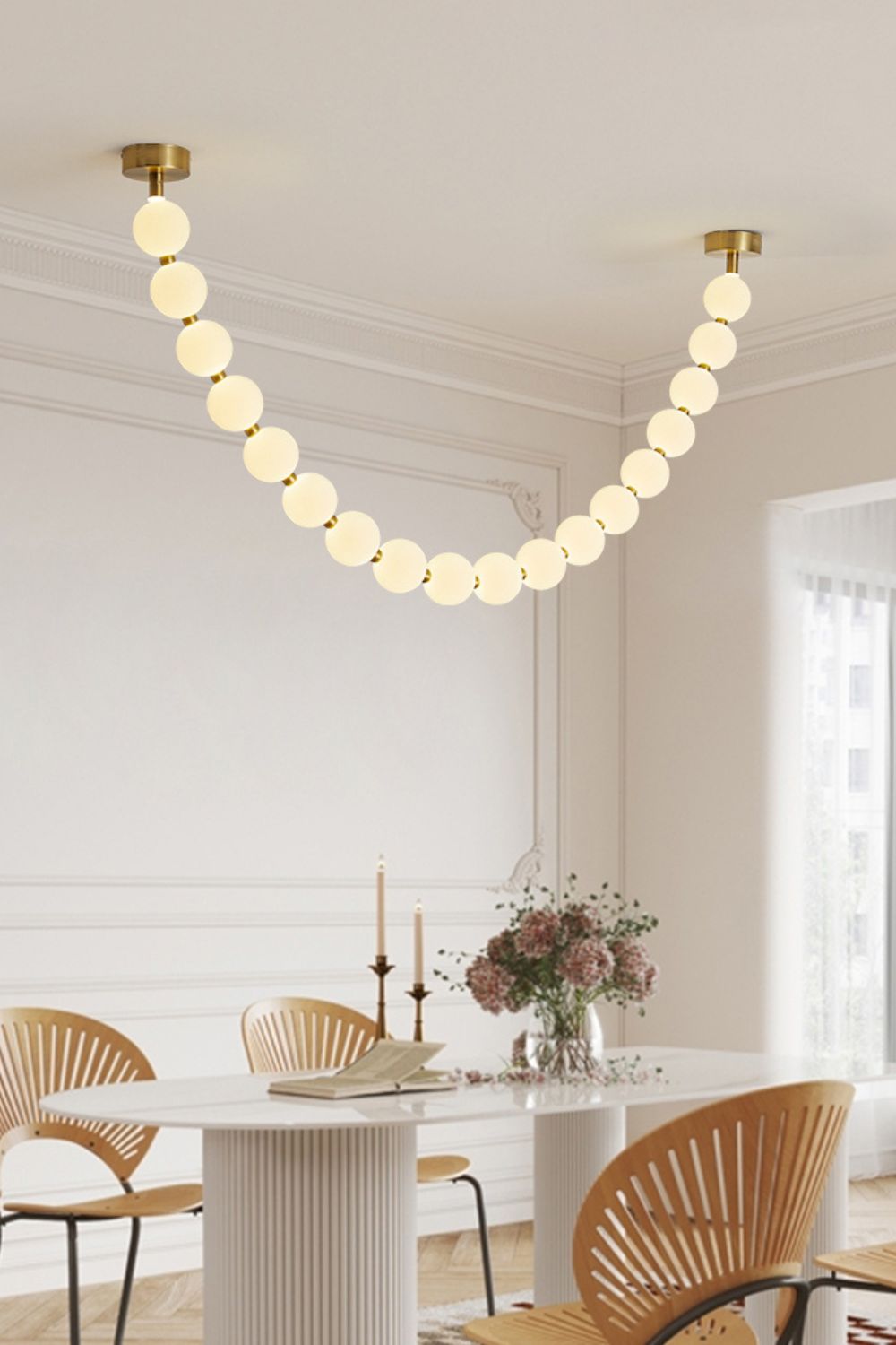 Pearl Necklace Balls Chandelier