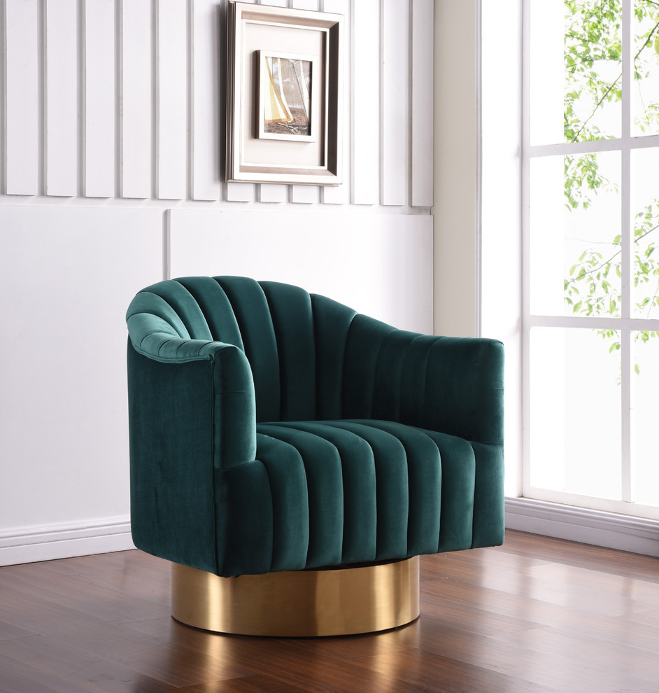 Farrah Velvet Accent Chair   Contemporary   Armchairs And Accent Chairs   by Meridian Furniture  Houzz