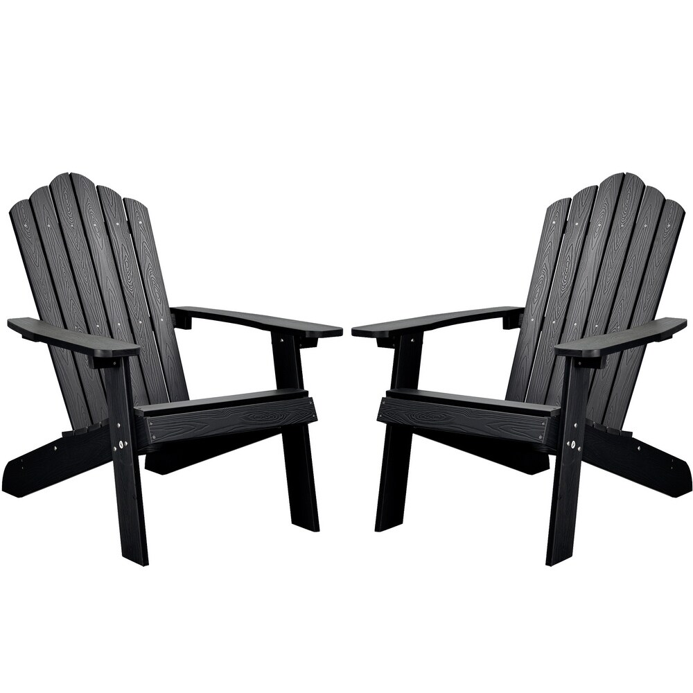 OVIOS Plastic Wood Adirondack Outdoor Patio Chair Set of 2